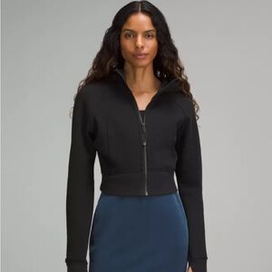 Lululemon Athletica Black Bomber Jacket with Cropped Fit